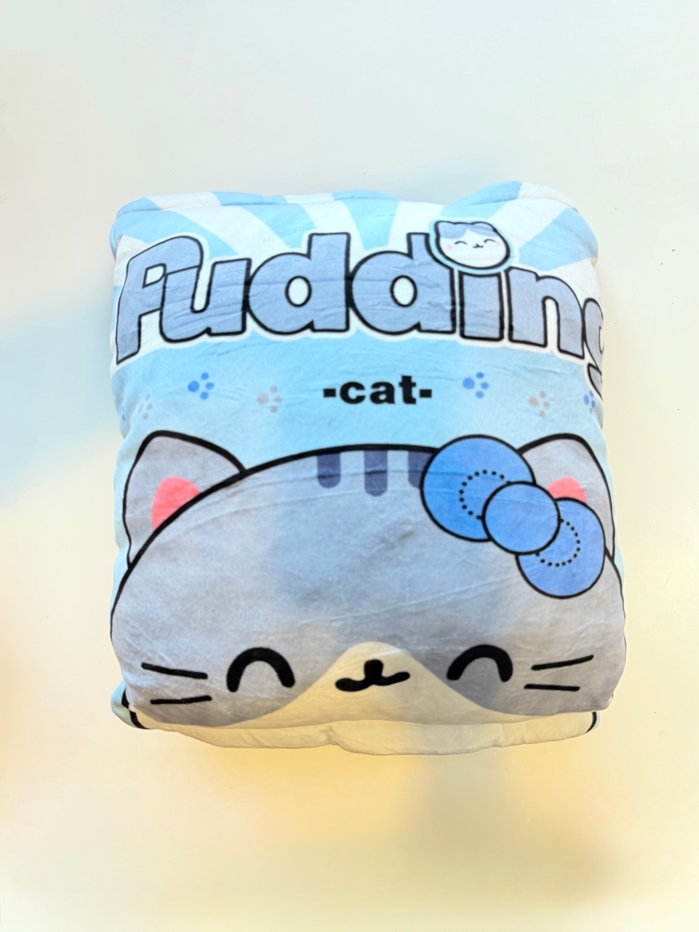 Cat Snack Bag Plush Pillow, Pillow with 8 Removable Mini Kittens